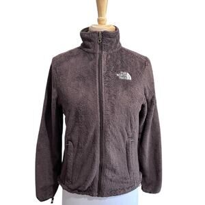 North Face High Loft Jacket Womens Small Chocolate Brown Soft Fleece Pockets Zip